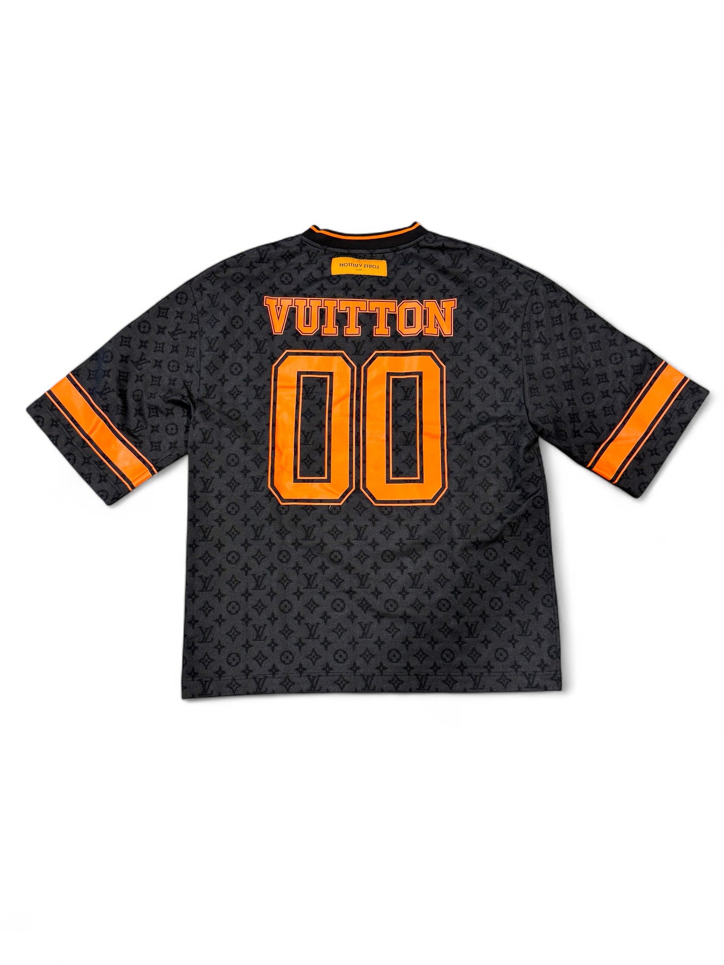 Louis Vuitton Black / Orange Monogram Football Jersey