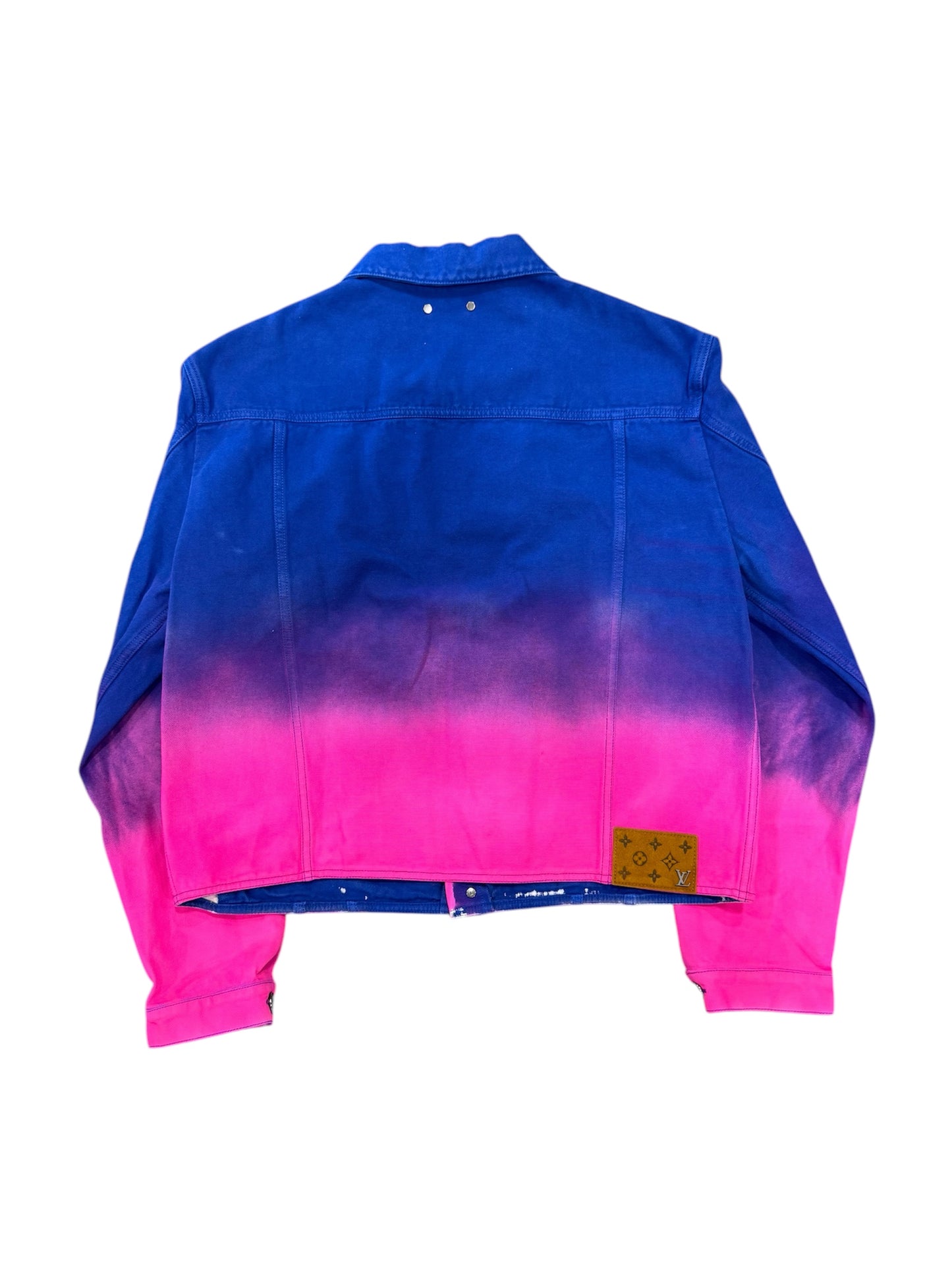 Louis Vuitton Pink Blue Cropped Gradient Denim Jacket