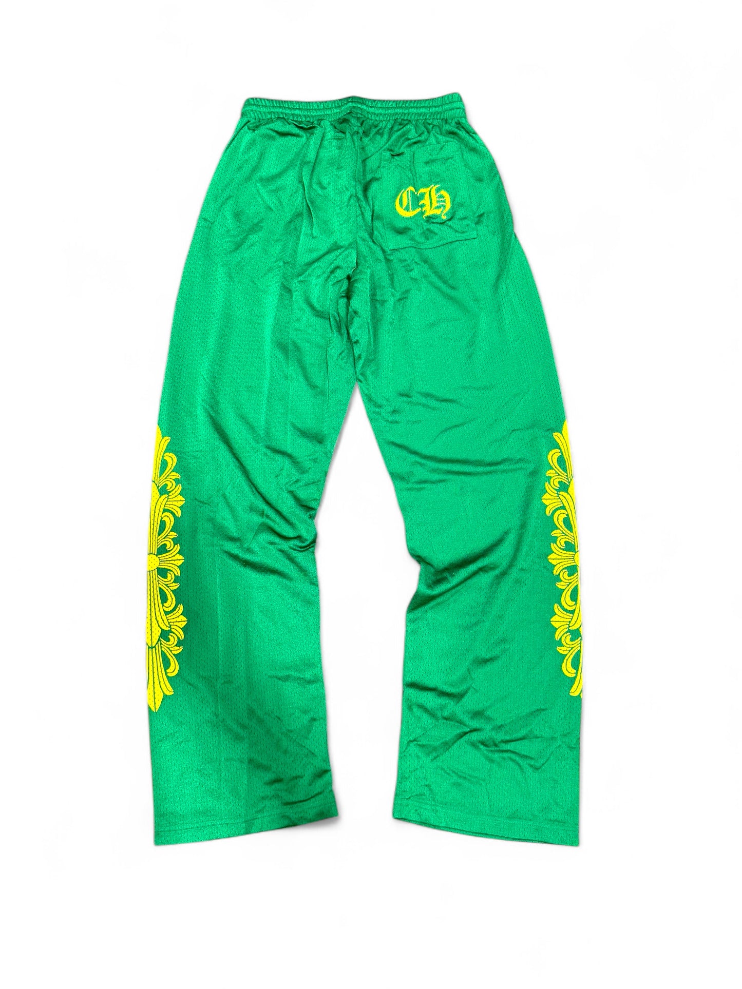 Chrome hearts floral mesh jersey pants (Green/yellow)