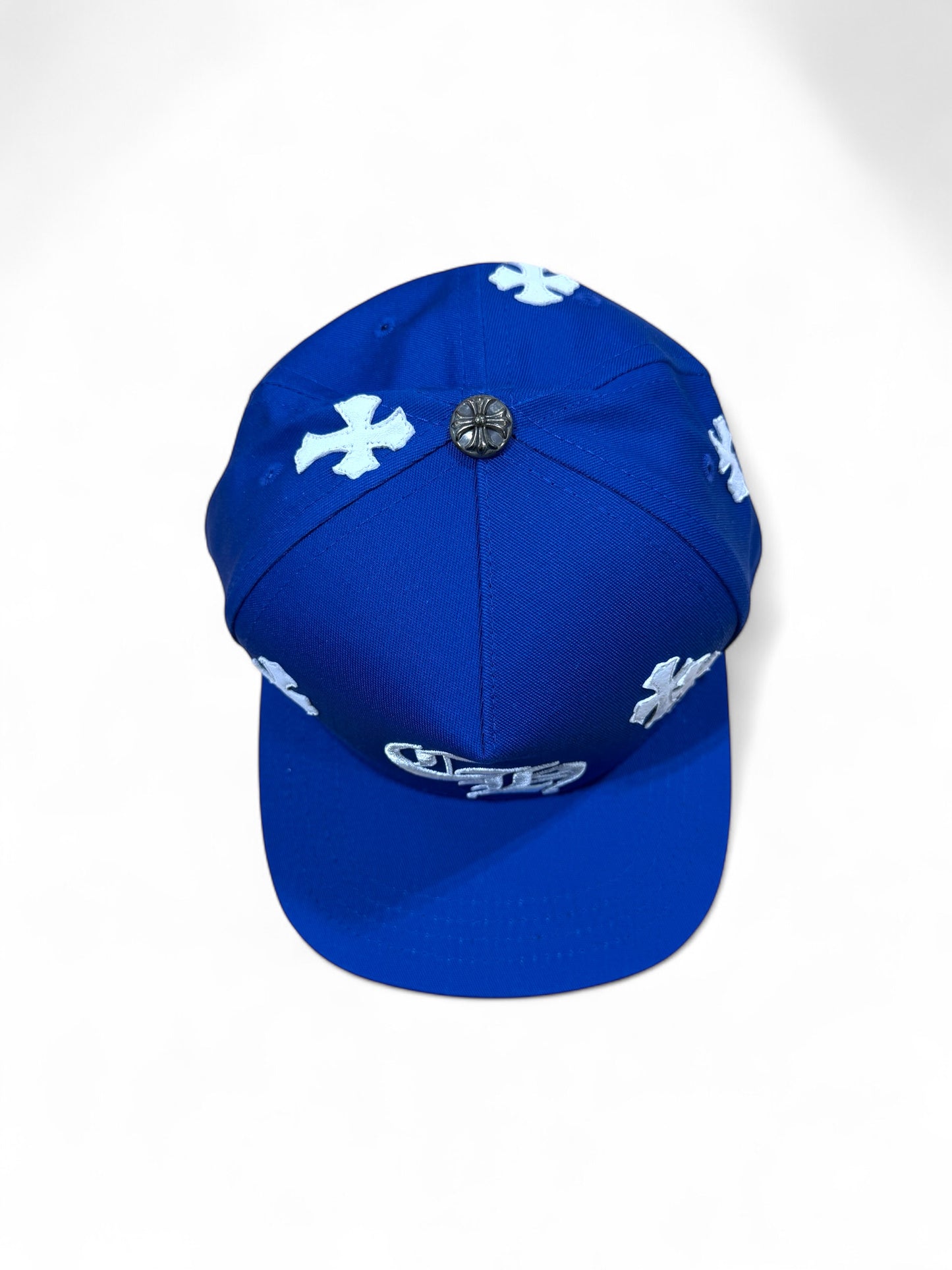 Chrome hearts Cross Patch Baseball hat (Blue/white)