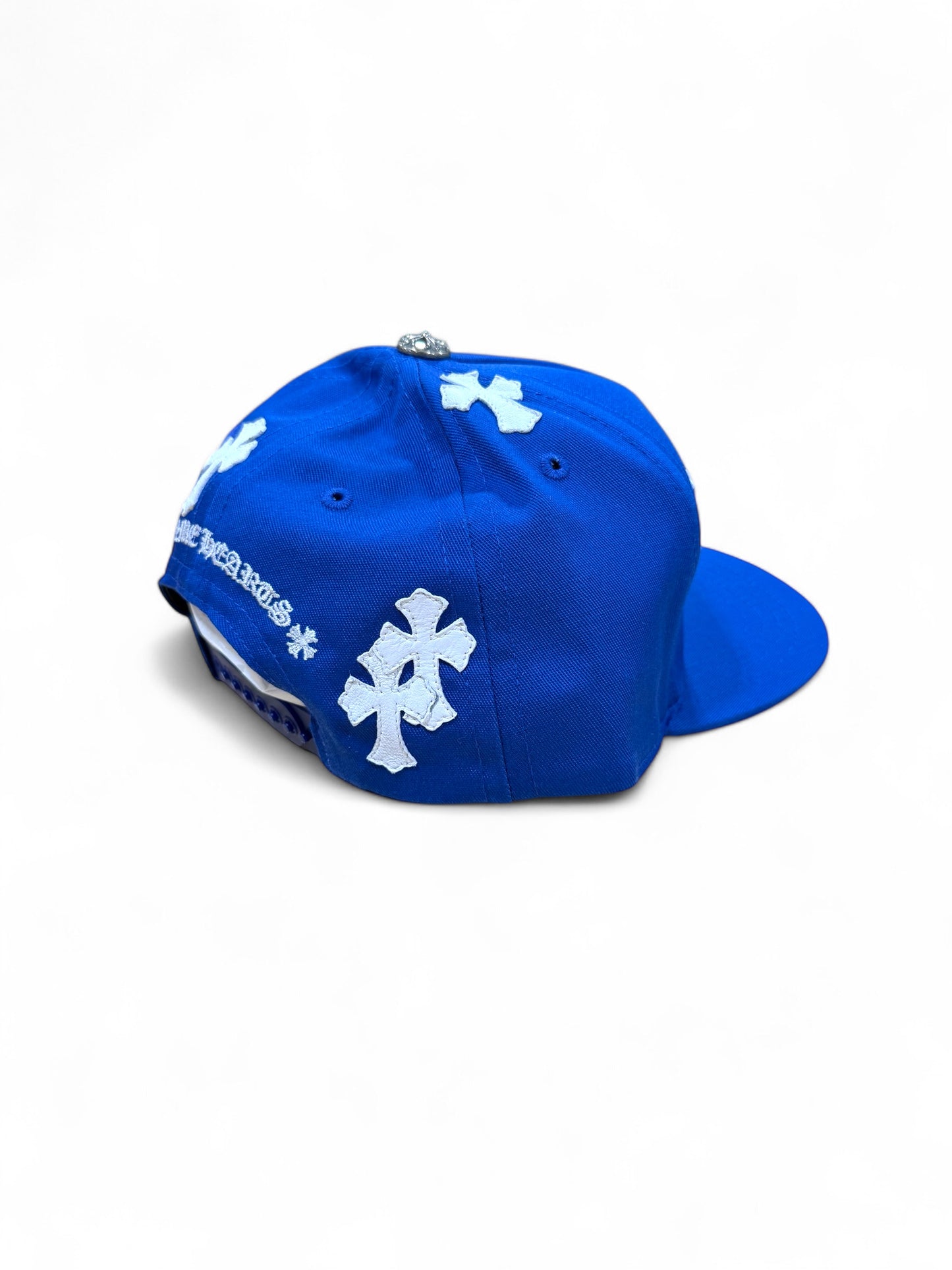 Chrome hearts Cross Patch Baseball hat (Blue/white)