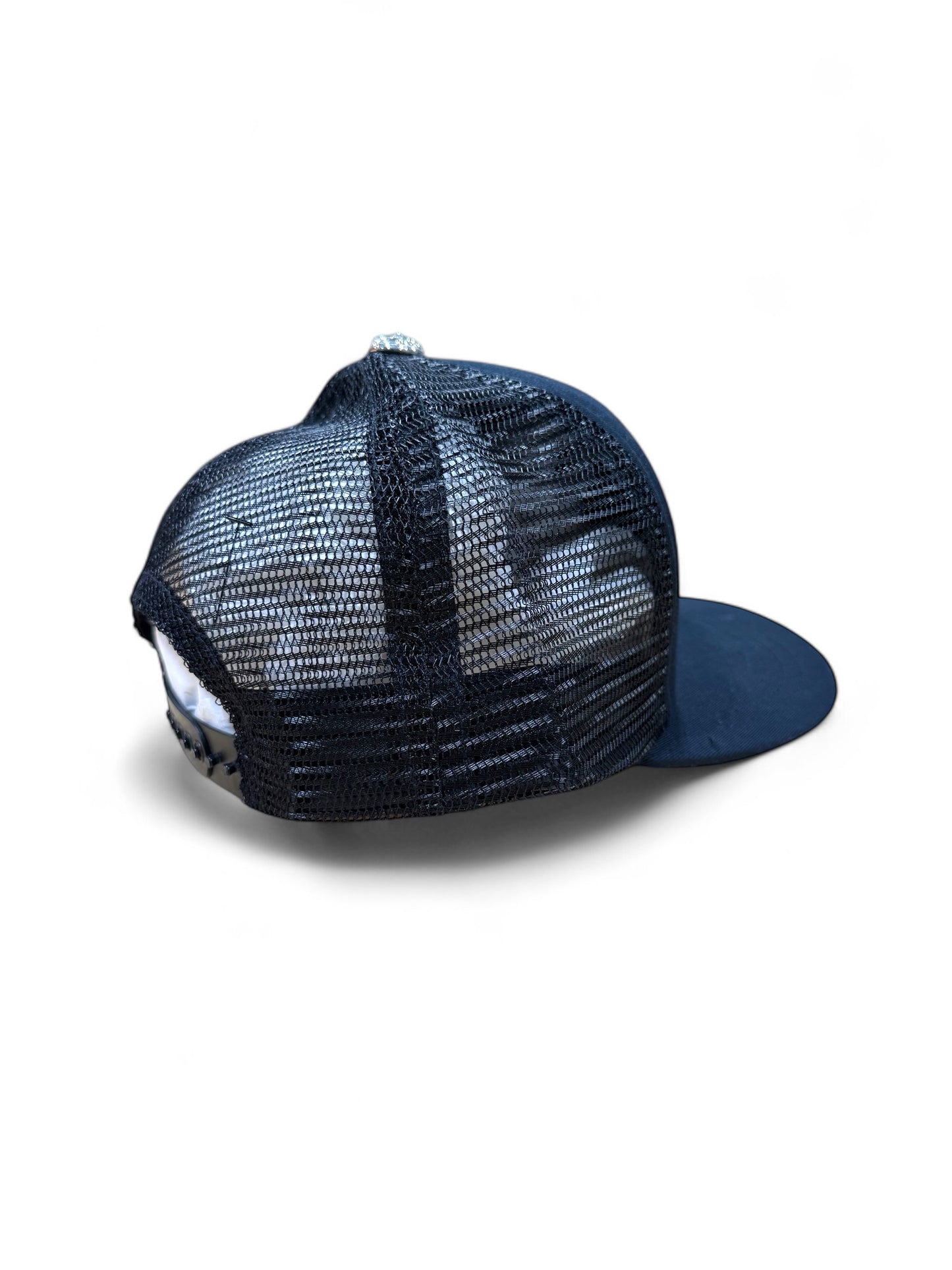 Chrome hearts Cemetery cross trucker hat (Black/White)