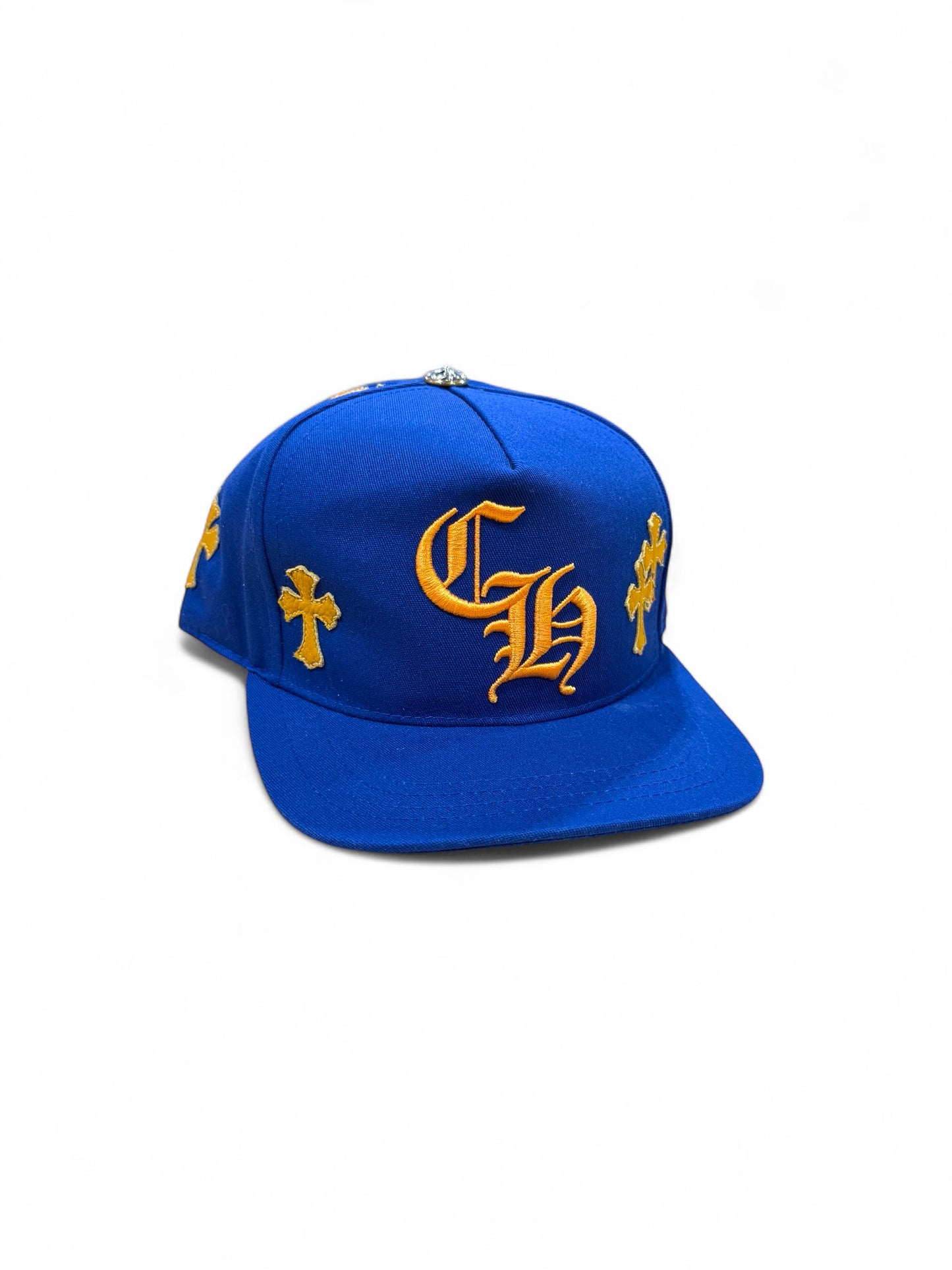 Chrome hearts Cross Patch Baseball hat (Blue/yellow)