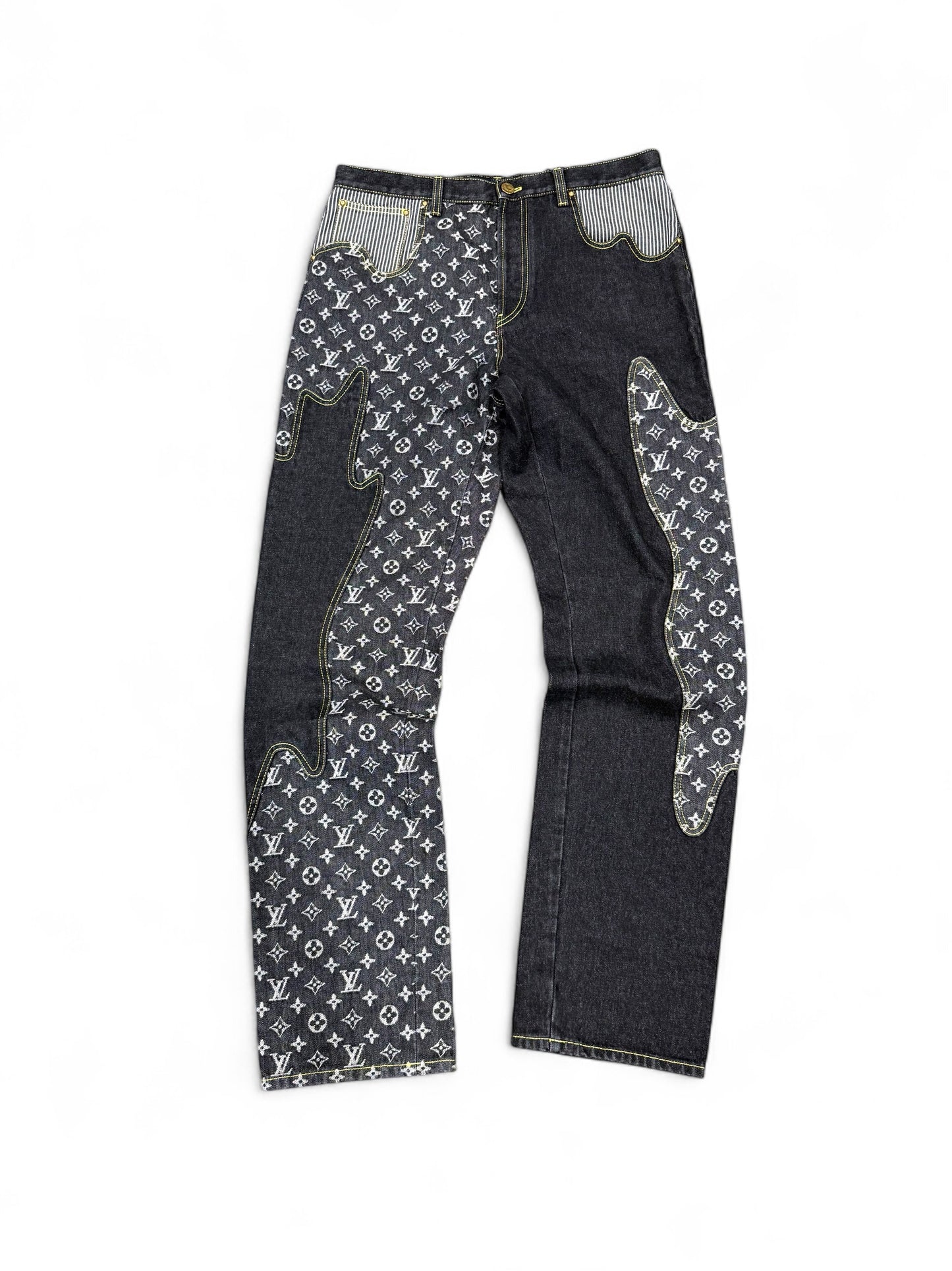 Louis Vuitton x Nigo Monogram Crazy Denim Jeans (Black)
