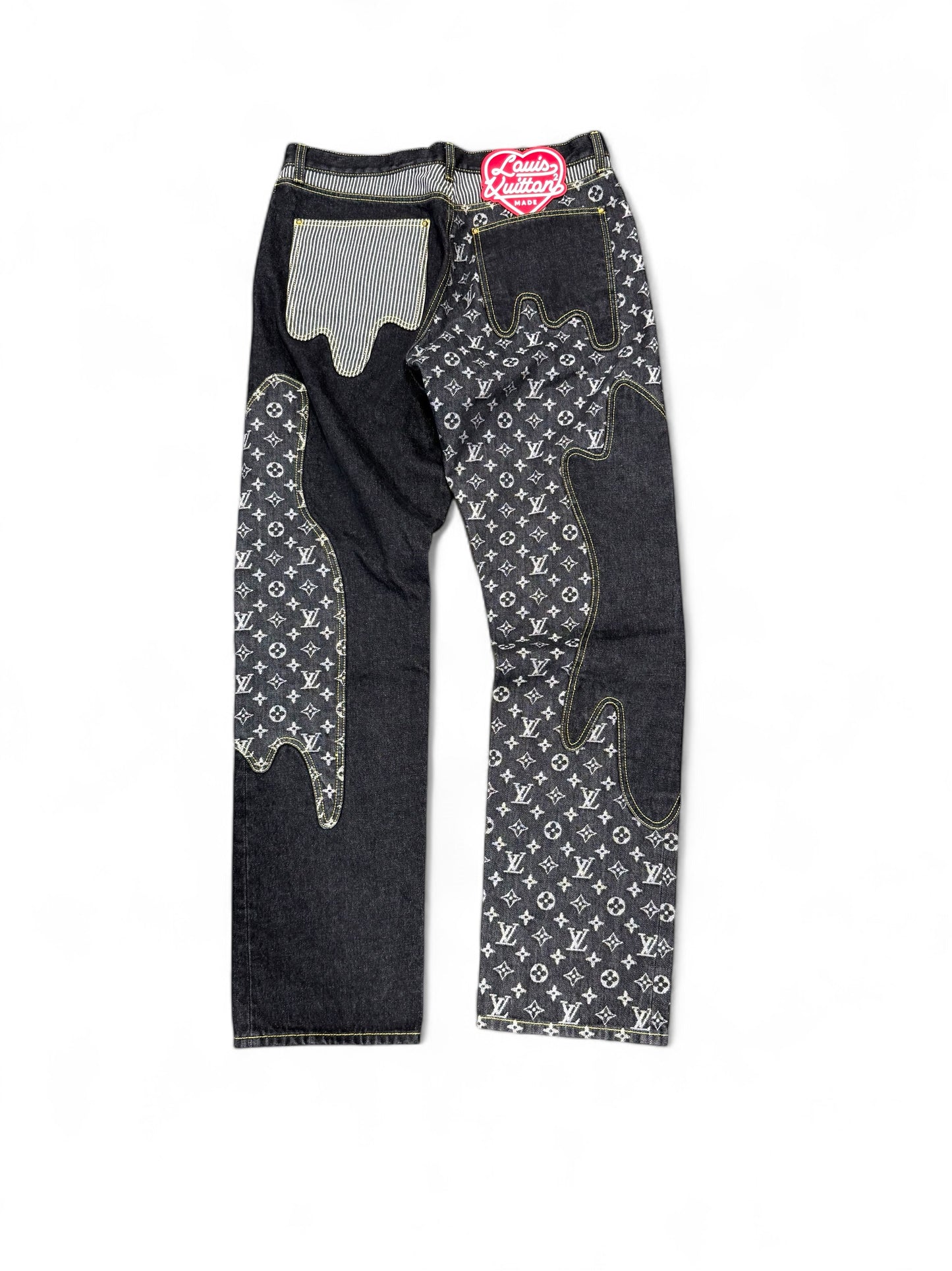 Louis Vuitton x Nigo Monogram Crazy Denim Jeans (Black)