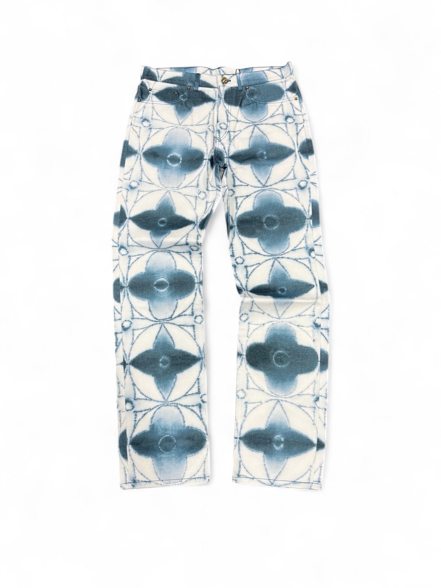 Louis Vuitton "Shibori" Printed Denim Jeans