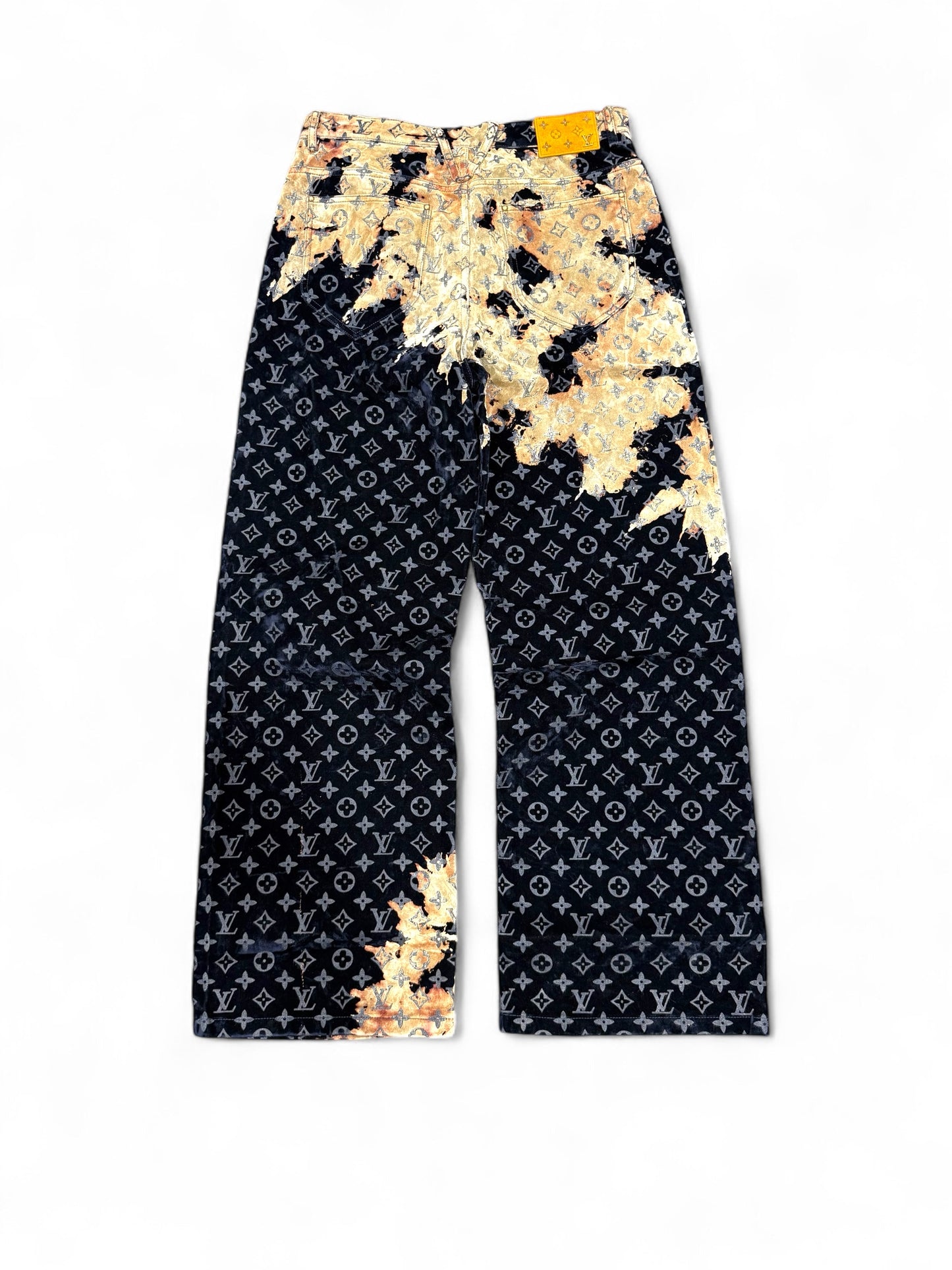 Louis Vuitton bleached velvet monogram pants