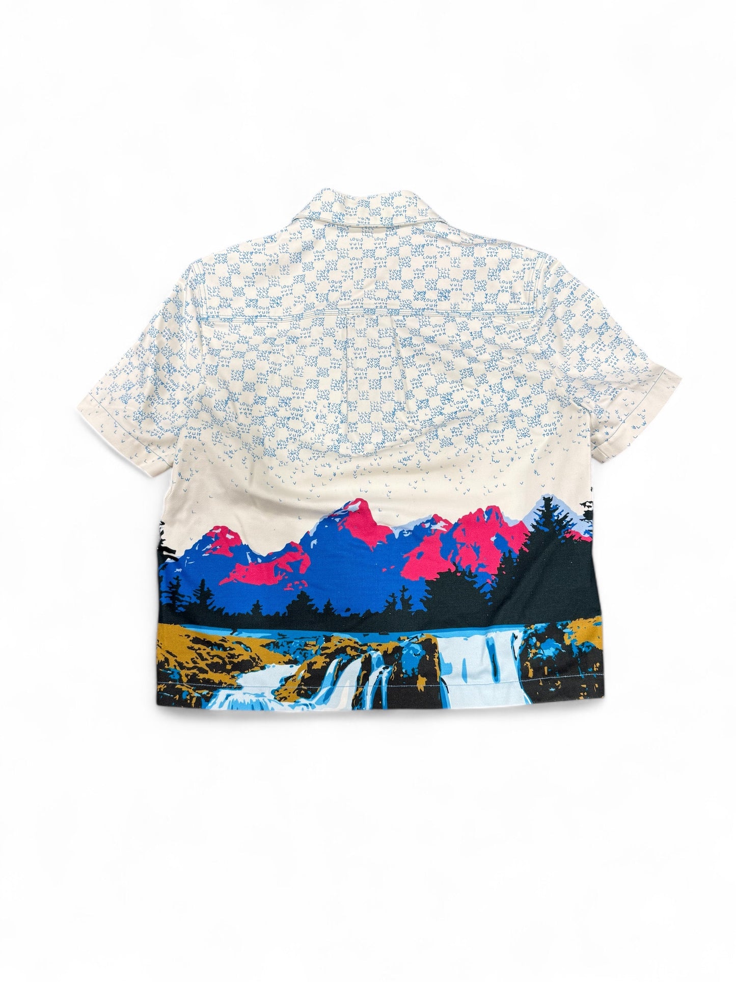 Louis Vuitton Landscape Damier Denim Short Sleeve Shirt
