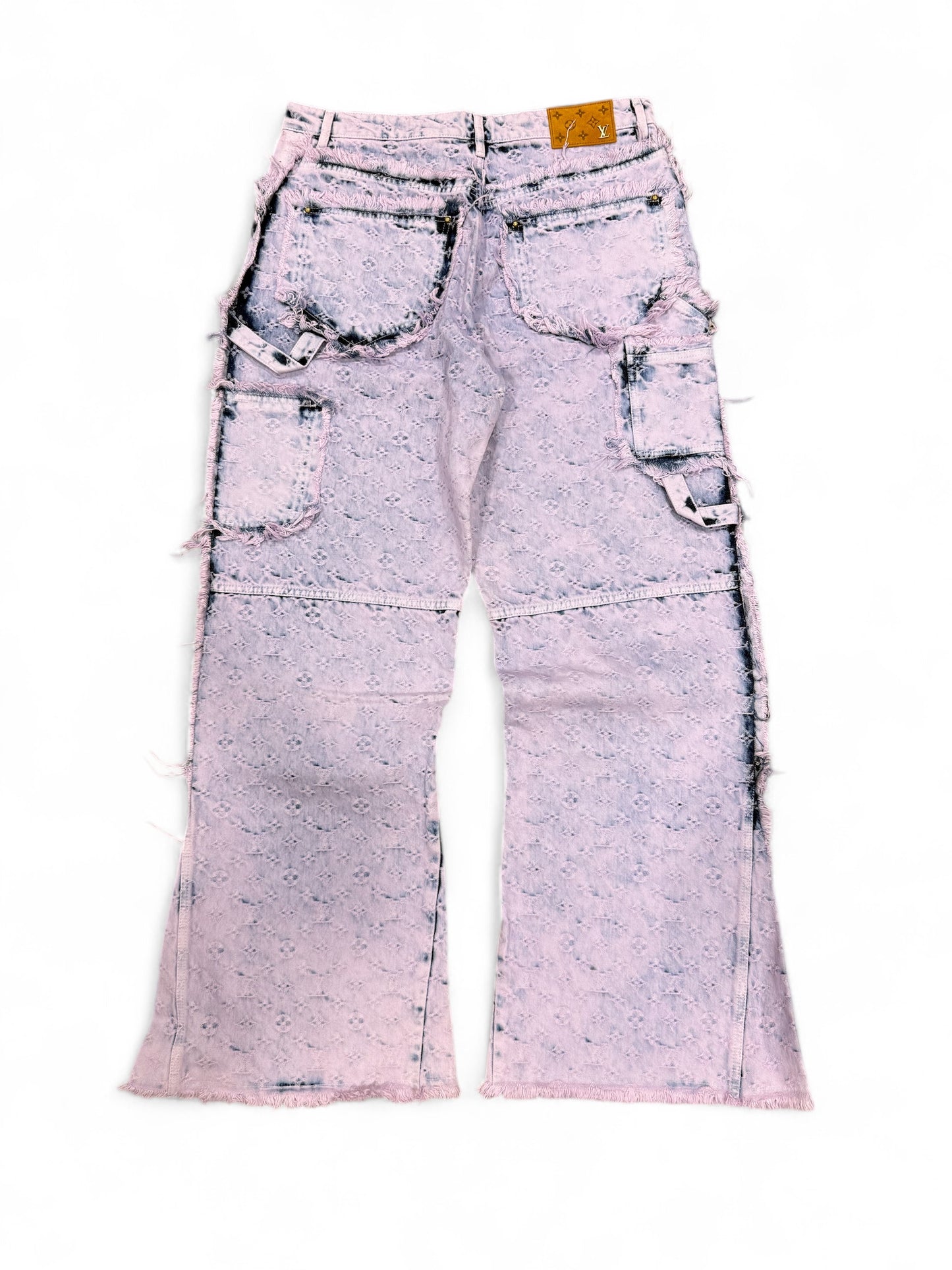 Louis Vuitton Fringed Monogram Purple Denim Carpenter Jeans