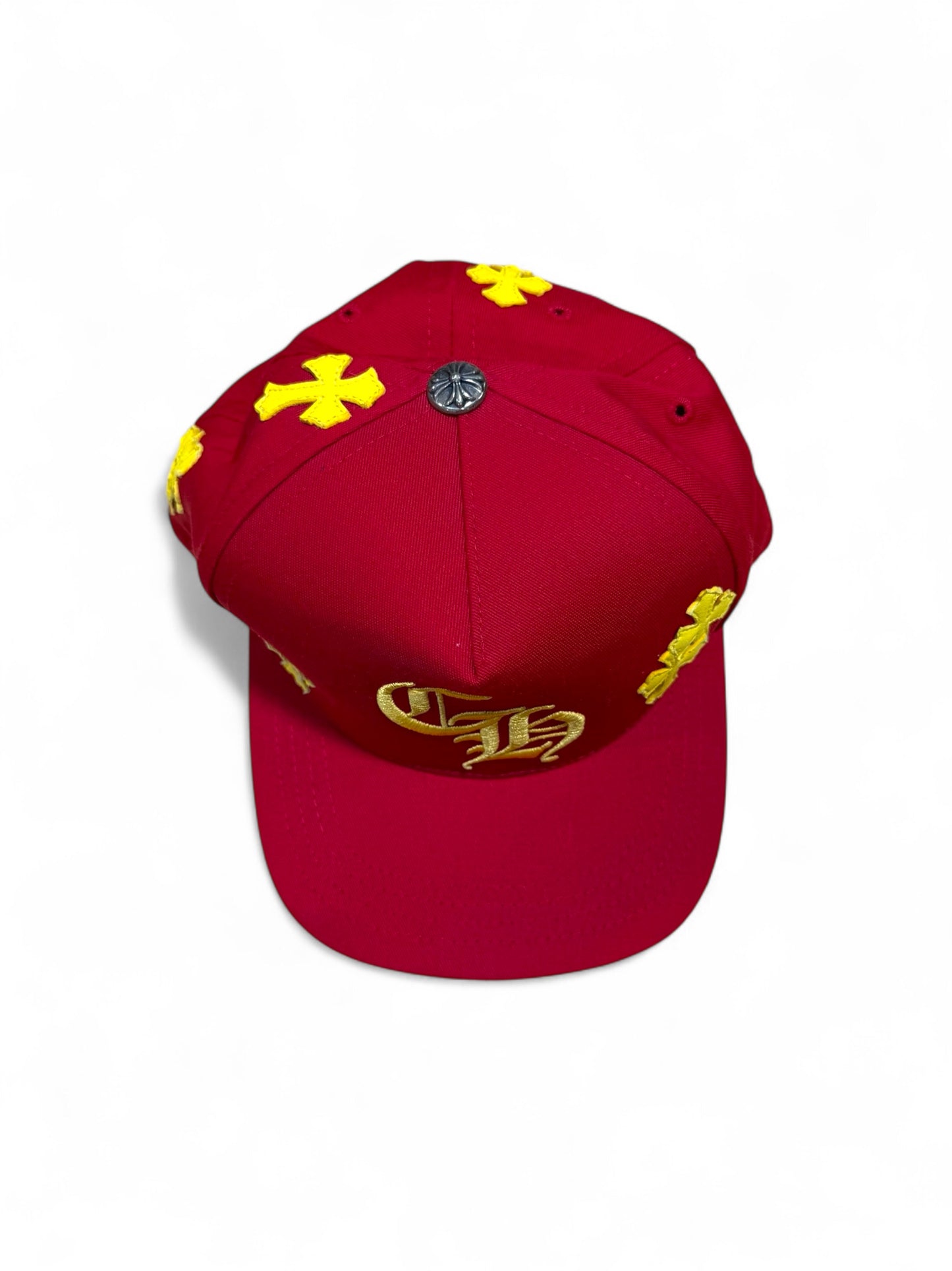 Chrome hearts Cross Patch Baseball hat (Red/yellow)