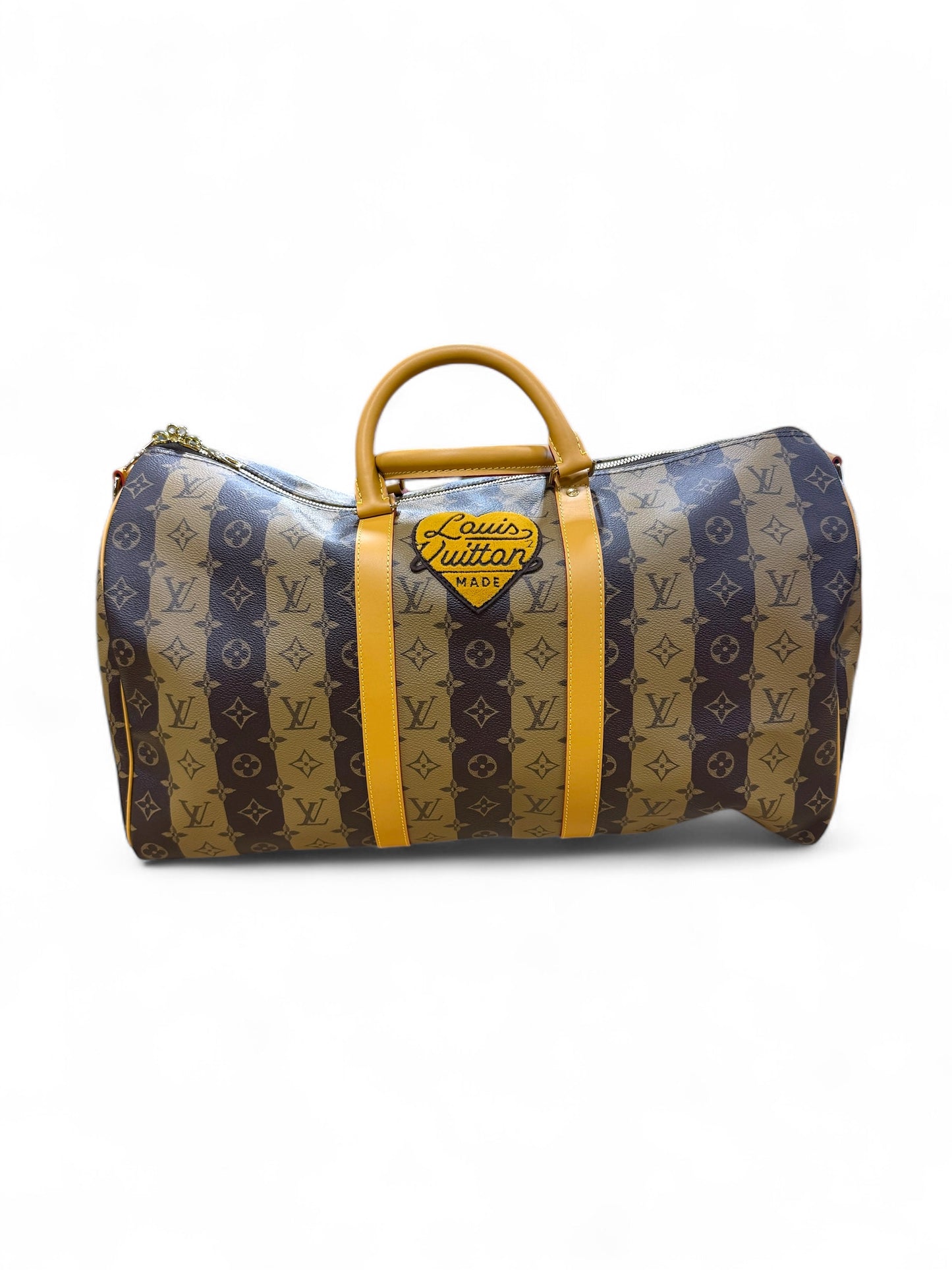 Louis Vuitton x Nigo Monogram Brown Striped Keepall 50