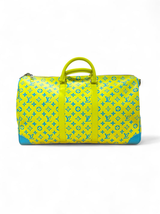 Louis Vuitton Monogram Playground Neon / Blue Keepall 50