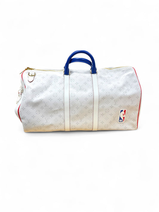 Louis Vuitton x NBA White Monogram keepall 55