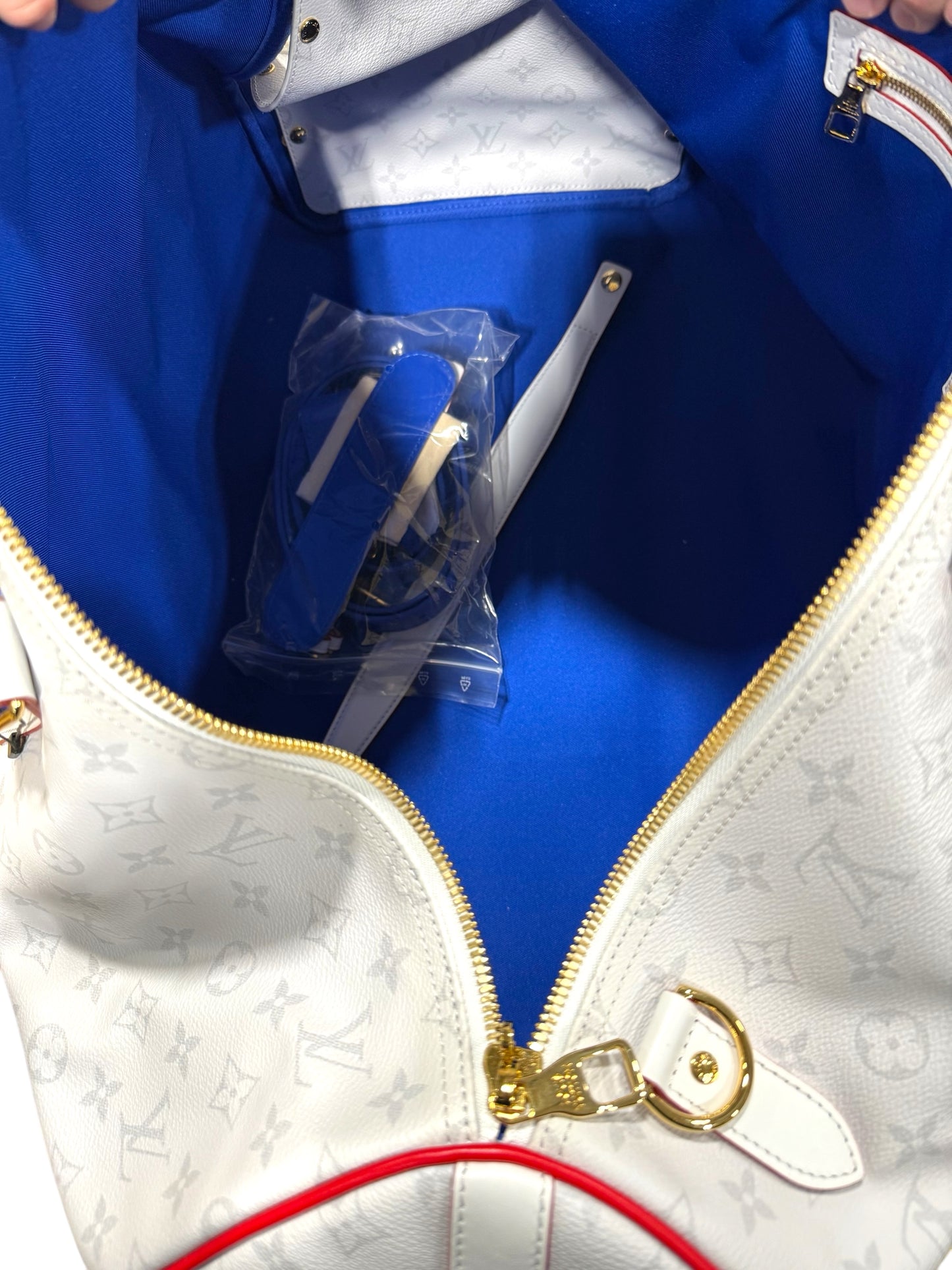 Louis Vuitton x NBA White Monogram keepall 55