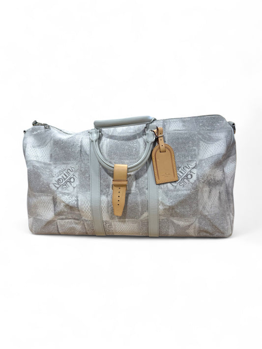 Louis Vuitton Bandouliere Light Grey Damier Keepall 50