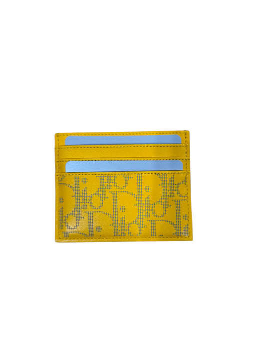 Dior World Tour Card Holder Oblique Galaxy Yellow