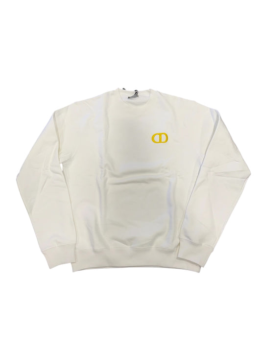 Dior White Yellow CD Icon Crewneck