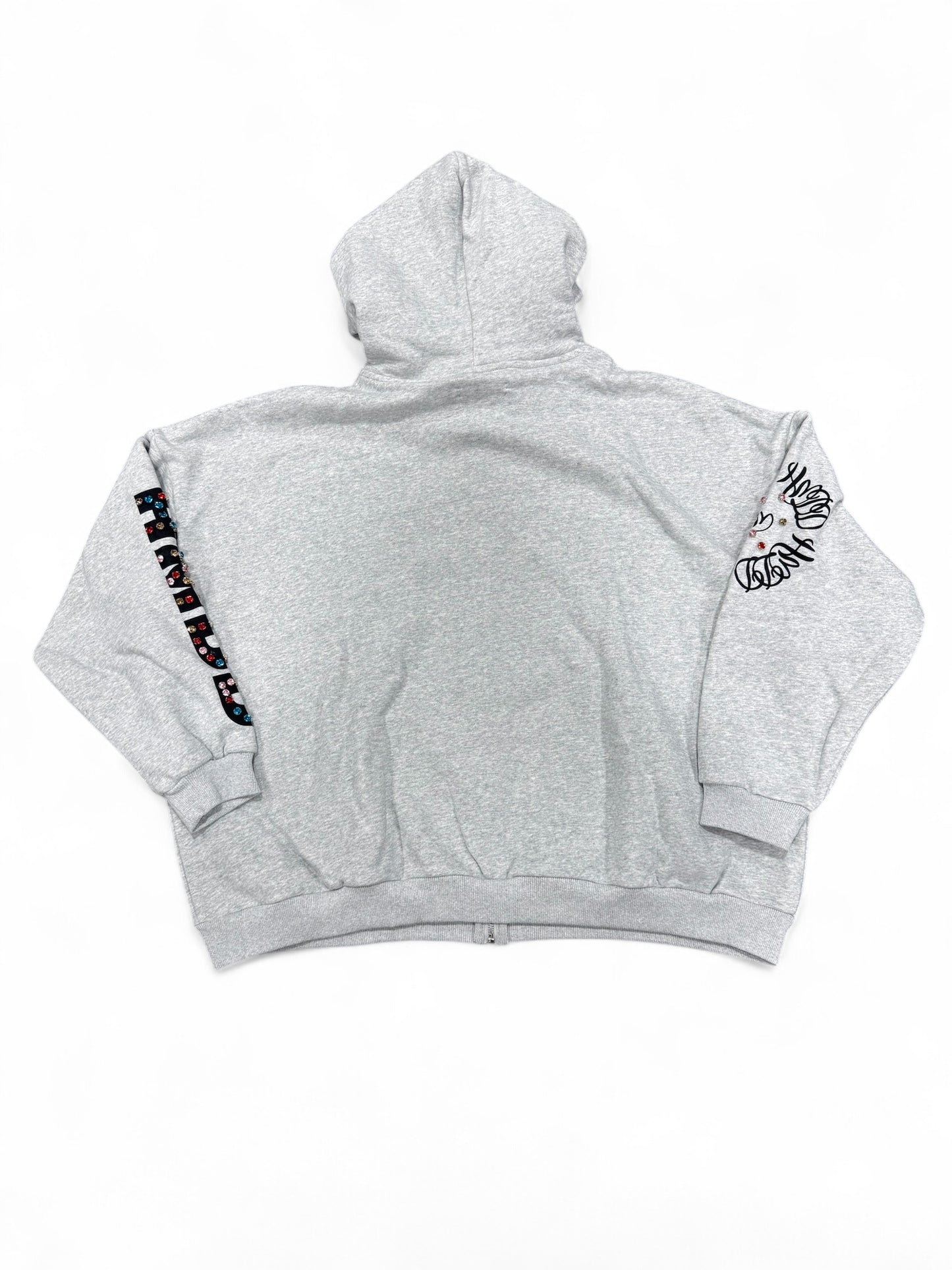 Happy Memories Don't Die HMDD Grey Crystal Zipup Hoodie