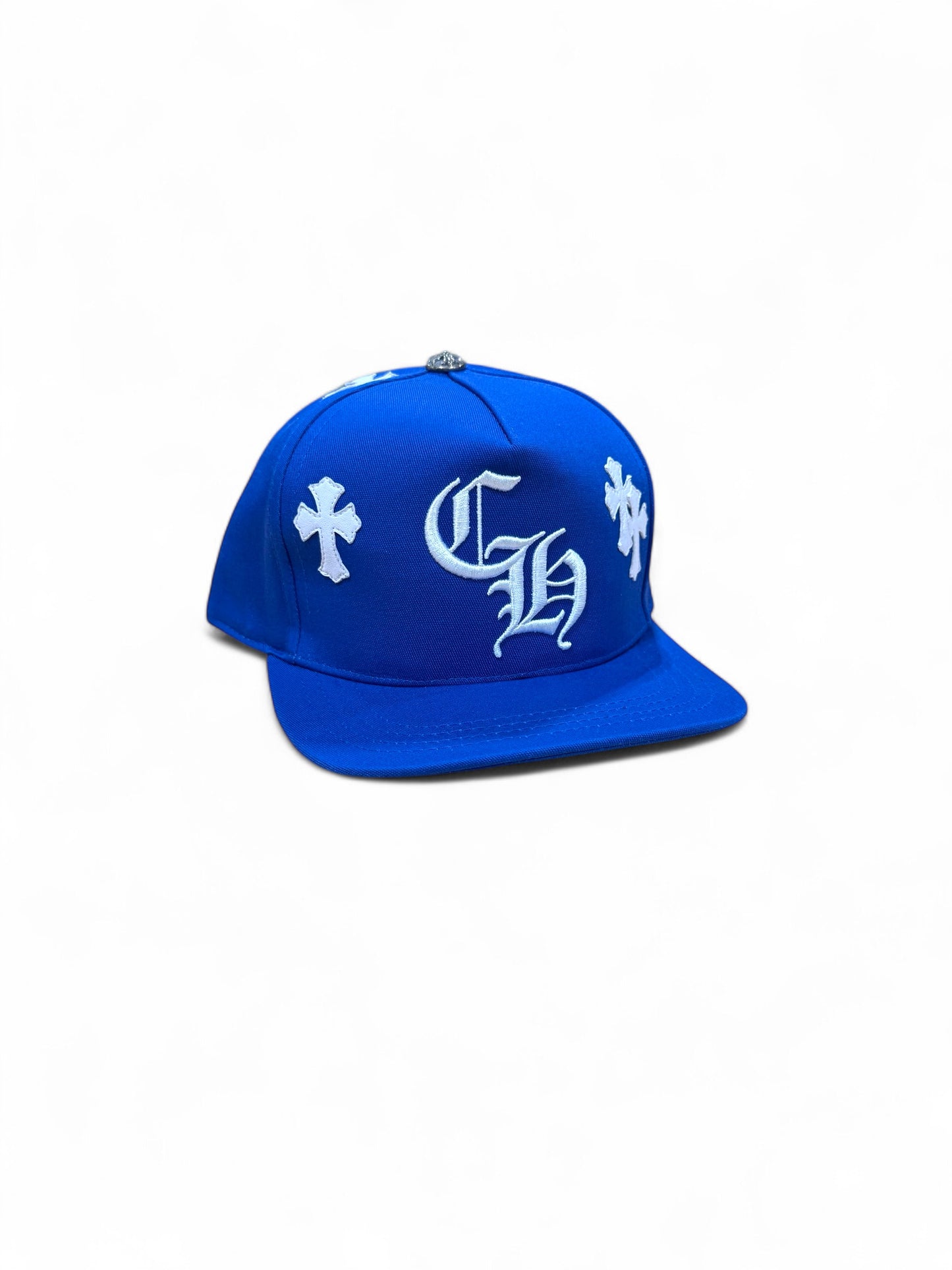 Chrome hearts Cross Patch Baseball hat (Blue/white)