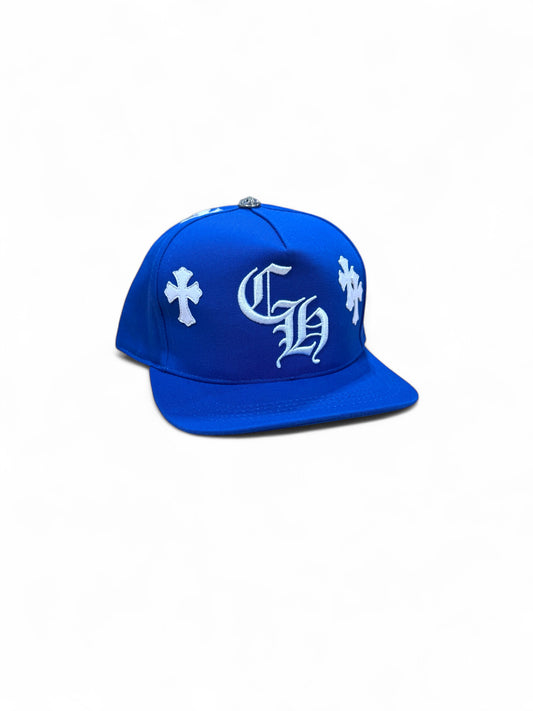 Chrome hearts Cross Patch Baseball hat (Blue/white)