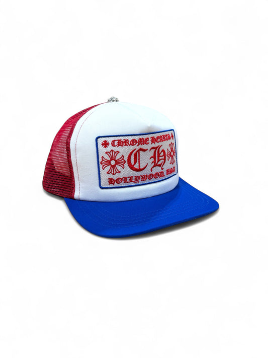 Chrome hearts USA Trucker hat (Red / White / Blue)