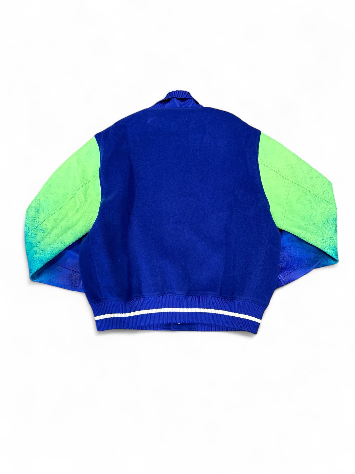 Louis Vuitton Mix Gradient Leather Varsity Jacket (Green/Blue)