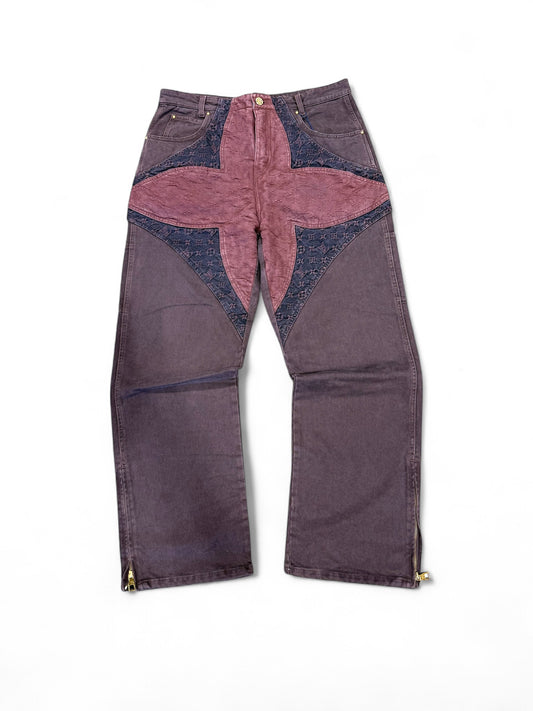 Louis Vuitton Monogram Flower Denim Jeans (Purple)