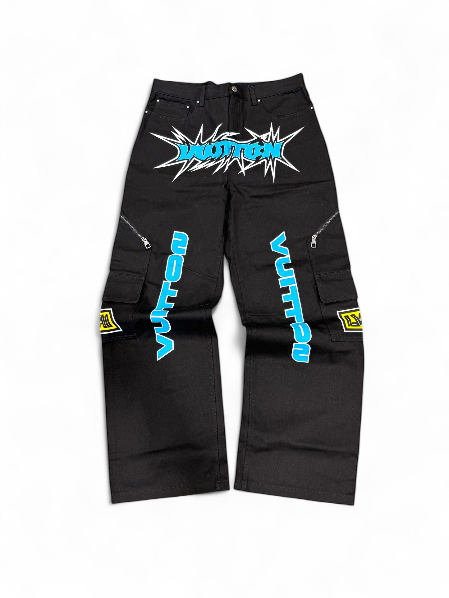 Louis Vuitton Printed Racing Denim Pants (Black)