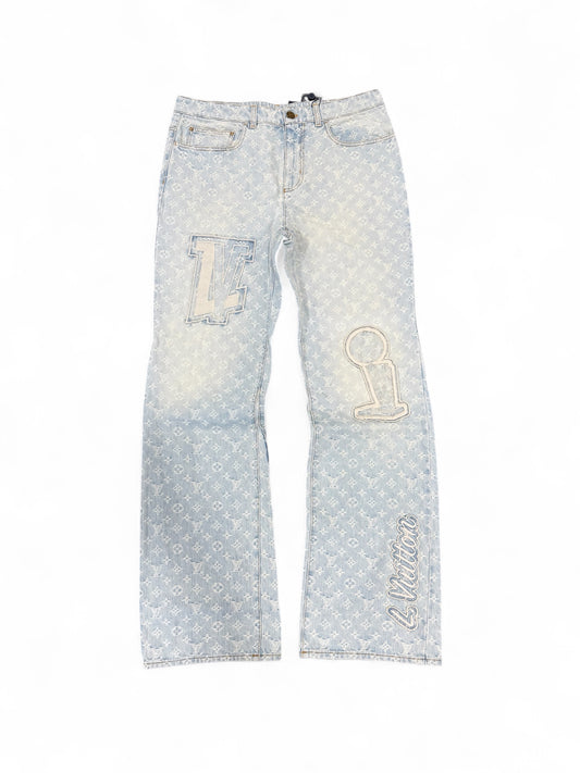 Louis Vuitton NBA Flared Denim Monogram Jeans