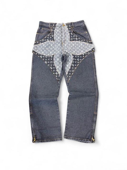Louis Vuitton Monogram Flower Denim Jeans (Black)