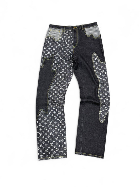 Louis Vuitton x Nigo Monogram Crazy Denim Jeans (Black)