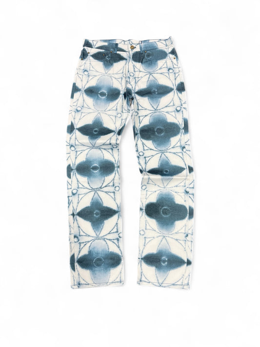 Louis Vuitton "Shibori" Printed Denim Jeans