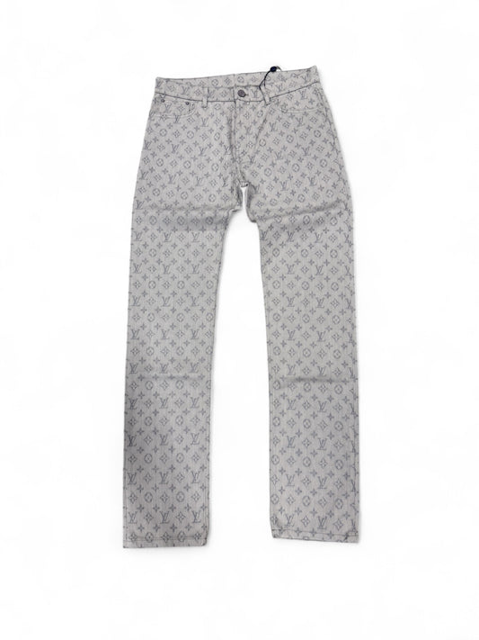 Louis Vuitton Slim Fit Monogram Jeans (Grey)