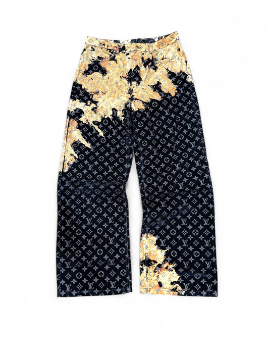 Louis Vuitton bleached velvet monogram pants