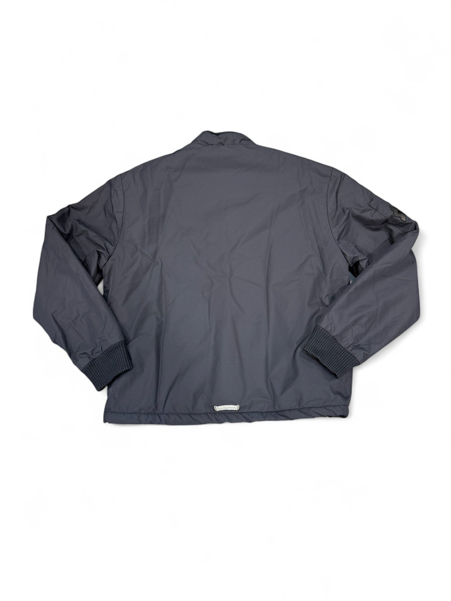 Chrome Hearts Faux Fur Cemetery Cross Patch Racing Jacket