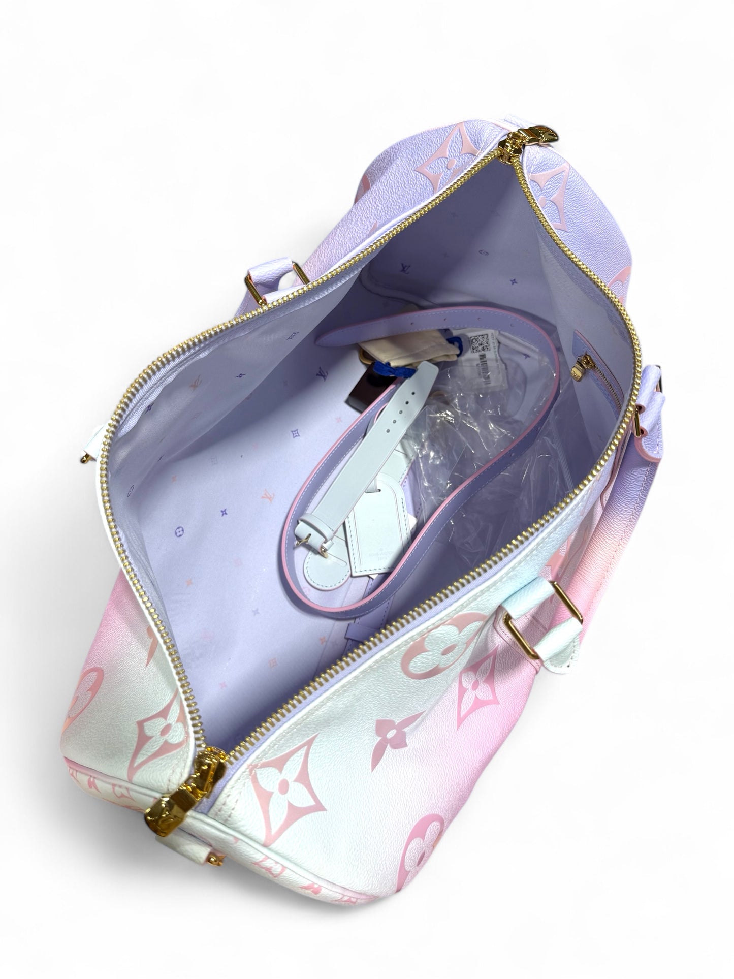 Louis Vuitton "pink sunrise pastel" keepall 45
