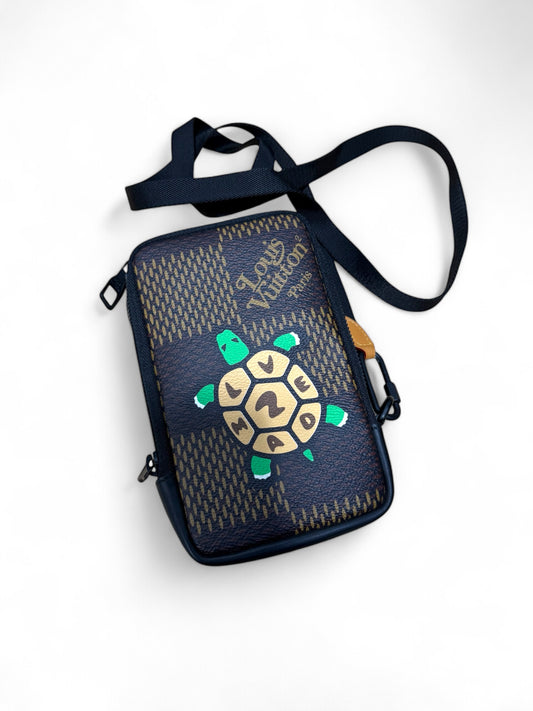 Louis Vuitton x Nigo Giant Damier Double Phone Pouch / Shoulder bag