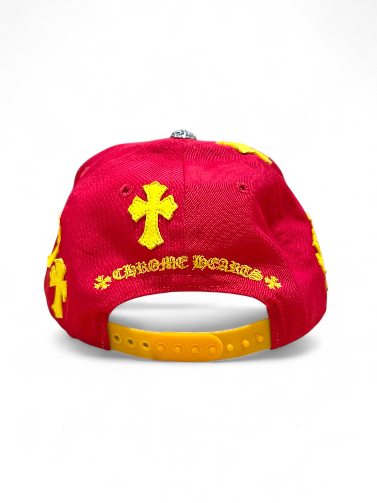 Chrome hearts Cross Patch Baseball hat (Red/yellow)