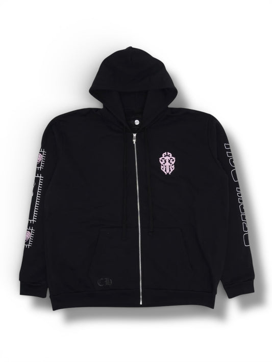 Chrome Hearts Deadly Doll Horseshoe Logo Zip Up Hoodie